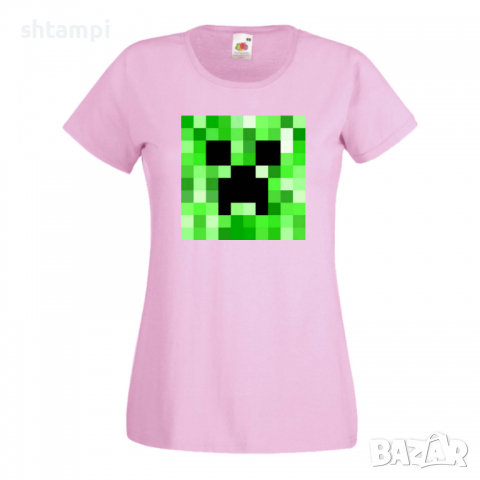 Дамска тениска Creeper Face 2 майнкрафт Minecraft,Игра,Забавление,подарък,Изненада,Рожден Ден., снимка 13 - Тениски - 36520628