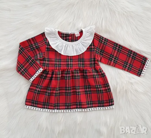 Детска карирана рокля 18-24 месеца, снимка 5 - Бебешки рокли - 47572638