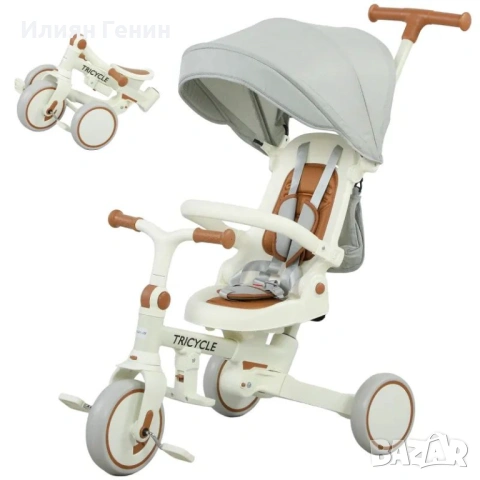 Детска триколка AIYAPLAY, трансформираща се бебешка количка, 5-в-1 , снимка 3 - Детски велосипеди, триколки и коли - 54249686