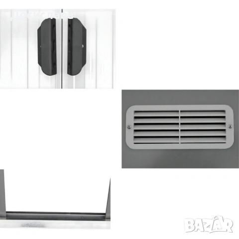 Метална градинска къща за инструменти с вентилация и заключване - 277 × 299 × 192 см, снимка 11 - Други - 53137427