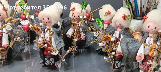 Сурвакар - дървена кукла с национална носия- Сурвакари, снимка 2 - Декорация за дома - 52648626