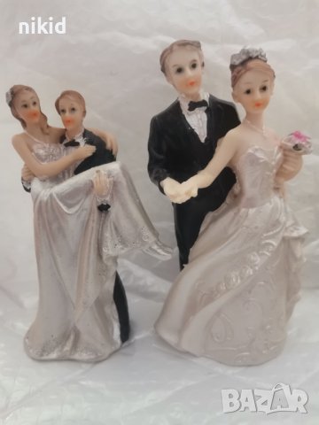 2 вида Сватбена фигурка на младоженци за връх на сватба торта ТОПЕР, снимка 2 - Декорация - 37682630