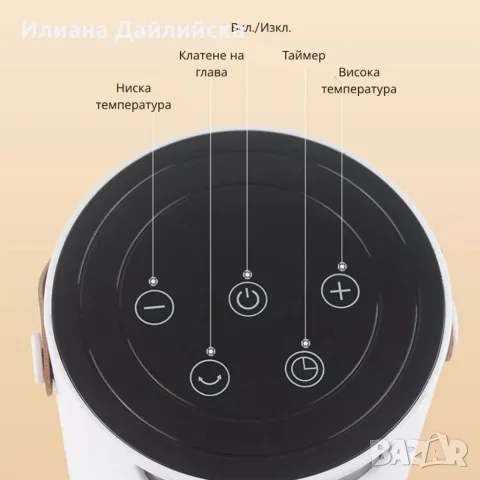 Вентилаторна печка 2-в-1 с керамичен нагревател, осцилация 60°, дистанционно и LED дисплей – 1500W, снимка 2 - Отоплителни печки - 56250470