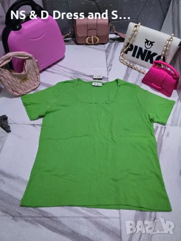 Дамска зелена тениска актуален цвят за сезона, снимка 5 - Тениски - 37123860