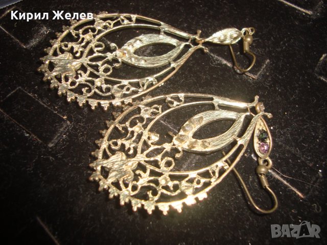 АРТ ВИНТИДЖ БРОНЗОВИ ОБЕЦИ с КРАСИВИ ЦВЕНТИ КАМЪНИ КРИСТАЛИ 11891, снимка 6 - Обеци - 30665841