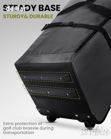 OutdoorMaster Подплатена пътна чанта за голф с подсилени колела, 900D, снимка 5 - Голф - 42839805