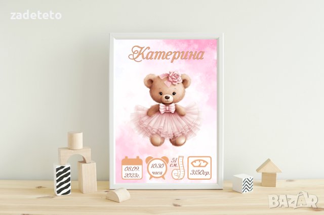 Бебешка визитка Мече, снимка 1