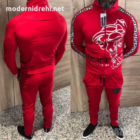 Мъжки екип Versace червен код 01, снимка 1 - Спортни дрехи, екипи - 30112233