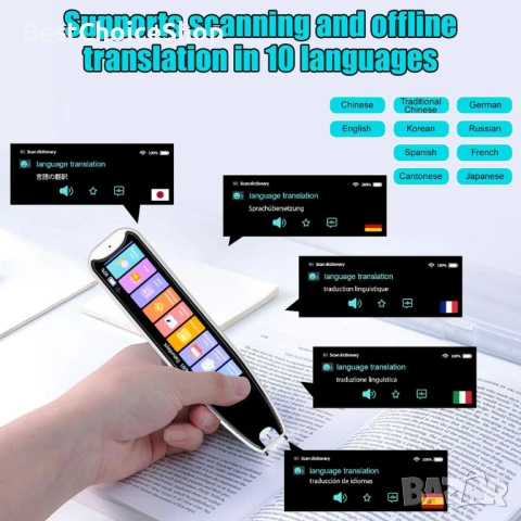 Четец на текст с писалка преводач 142 езика глас и текст и реч, снимка 9 - Друга електроника - 53376253