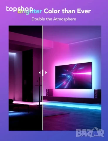 НОВА, ТЕСТВАНА Govee M1 RGBIC LED лента, 16.4 фута WiFi LED светлини за шкаф, телевизор, легло..., снимка 7 - Лед осветление - 50575671