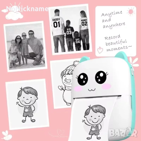 Преносим мини термопринтер с 6 ролки комплект, безжичен Bluetooth термо термичен принтер, снимка 5 - Принтери, копири, скенери - 52996187