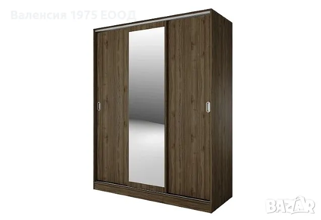 Гардероб с плъзгащи врати, огледало и вътр. чекм. Сити 1006 сонома,орех или комбинация бяло/ арвен, снимка 5 - Гардероби - 18790429