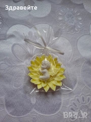 Ароматно глицериново сапунче "Ангелче в цвете", снимка 2 - Декорация за дома - 53365648