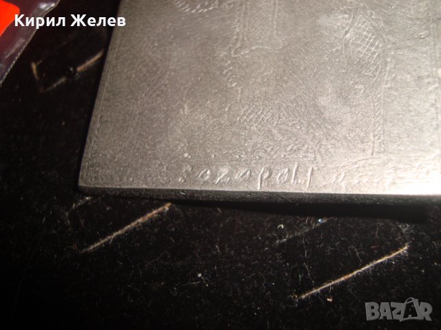 ДВУСТРАННА НАГРЪДНА МАСИВНА ПРАВОСЛАВНА ИКОНА МАЙСТОРСКА ИЗРАБОТКА БЯЛ СРЕБРИСТ МЕТАЛ СОЗОПОЛ 12687, снимка 8 - Колекции - 30695538