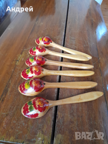 Стари Руски дървени лъжици #3, снимка 5 - Други ценни предмети - 44759984