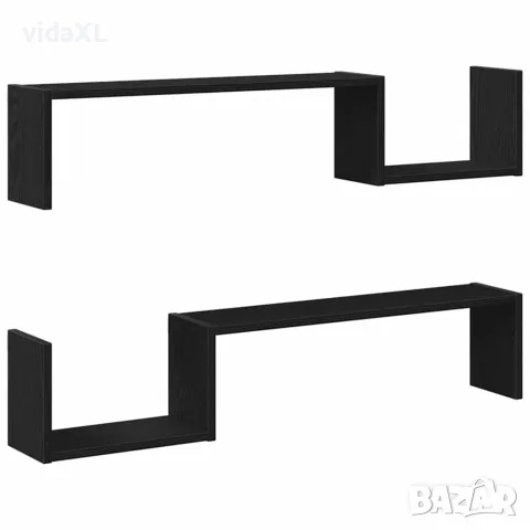 vidaXL Стенен рафт 2 бр. Черния дъб 100 x 15 x 20 см