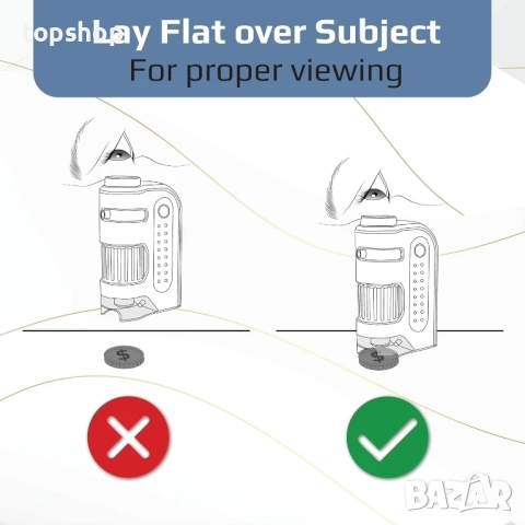 Джобен микроскоп Carson MicroBrite Plus 60x-120x с LED осветление, преносим ръчен микроскоп..., снимка 7 - Друга електроника - 51636399