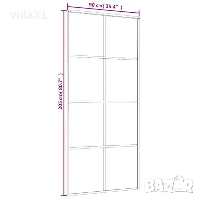 vidaXL Плъзгаща се врата матирано ESG стъкло и алуминий 90x205 см бяла(SKU:151673), снимка 3 - Други - 48116551