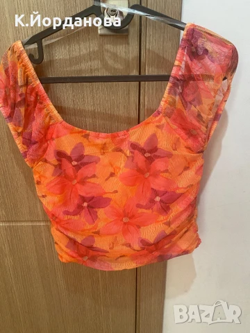 Дамска флорална блуза , снимка 3 - Тениски - 51077331