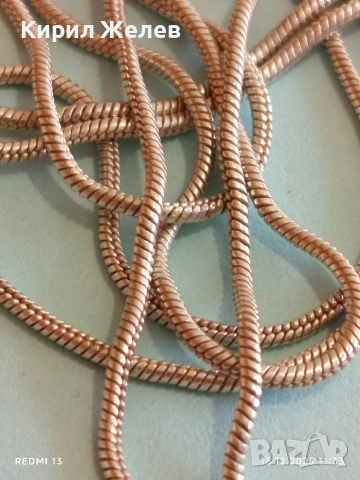 Сребърна верижка тип змийска кожа винтидж бижу елегантен дизайн 52434, снимка 2 - Колиета, медальони, синджири - 52834971