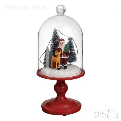 Коледен декоративен купол с елени и Дядо Коледа, LED осветление, снимка 2 - Декорация за дома - 52485313