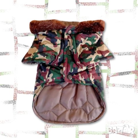 Яке за куче Камуфлаж. Якета за кучета. Кучешки дрехи. Дрехи за кучета. Грейка за куче.

, снимка 3 - За кучета - 31210151