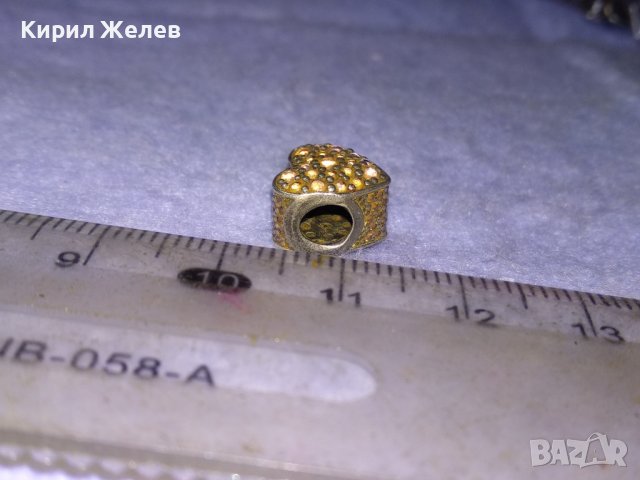 СКЪПОЦЕНЕН СЪРЦЕВИДЕН СРЕБЪРЕН ЕЛЕМЕНТ За ГРИВНА на ПАНДОРА СРЕБРО 925 сИСКРЯЩИ ФАСЕТ КРИСТАЛИ 40532, снимка 4 - Гривни - 42795481