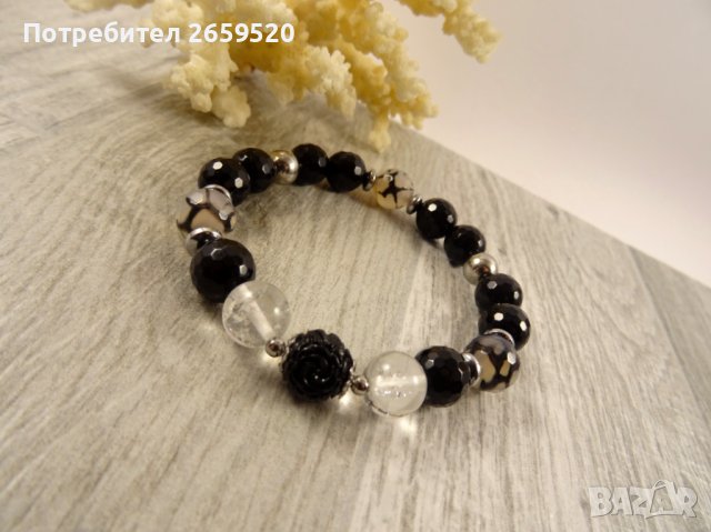 Комплект гривна и обеци от естествени камъни, снимка 4 - Гривни - 39629732