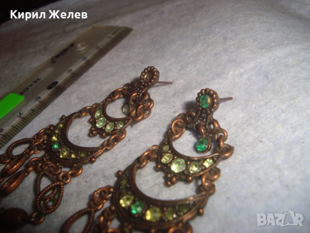 МЕСИНГ ДЪРВО и КРИСТАЛИ - СТИЛНИ ВЕЧЕРНИ ВИНТИДЖ АРТ ОБЕЦИ 22891, снимка 5 - Обеци - 36593472