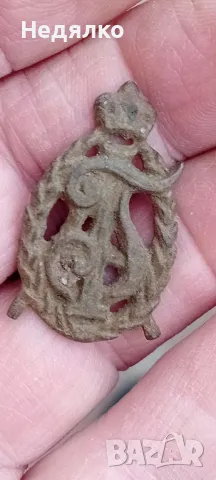 Стара бронзова кокарда,значка,вензел