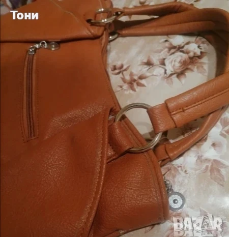 Нова Кожена Дамска Чанта с Цвете , снимка 8 - Чанти - 50775638