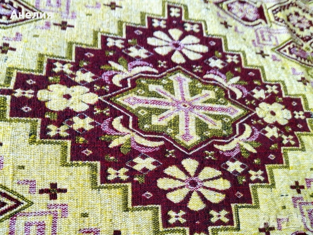 Двулицев вълнено жакардов килим , снимка 5 - Килими - 52940663