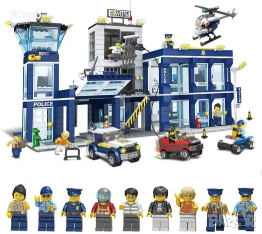 Детски конструктор полицейски участък"бягство от затвора"1145 елемента 0230960, снимка 15 - Коли, камиони, мотори, писти - 47610449