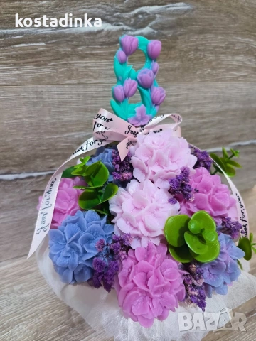Сапунен букет "8 март", снимка 3 - Подаръци за жени - 53136226