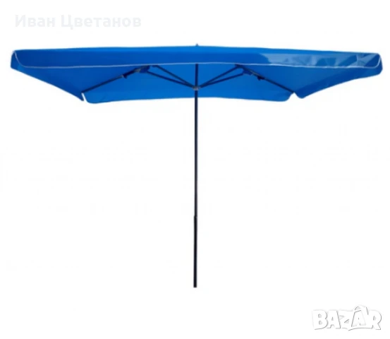 Градински чадър 300x260 см – Зелен плат с черна основа, снимка 2 - Градински мебели, декорация  - 50841848