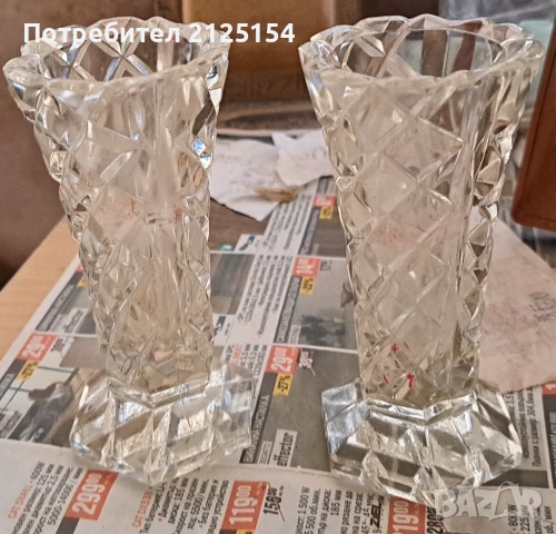 Две малки вази от оловен кристал., снимка 4 - Вази - 50723142