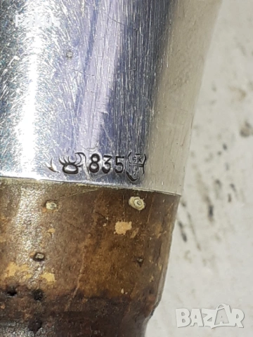 Уникална антикварна сребърна тапа бутилка Арт Деко Авантюрин, снимка 2 - Антикварни и старинни предмети - 53357926