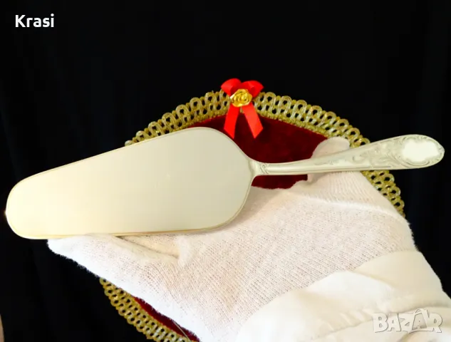 Посребрена шпатула за торта,лопатка,барок, снимка 5 - Прибори за хранене, готвене и сервиране - 47773467