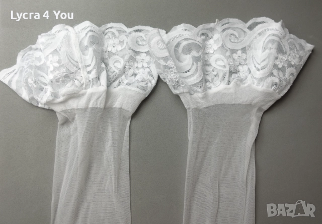 Dreamgirl бели чорапи със силикон One size, снимка 6 - Бельо - 52506948