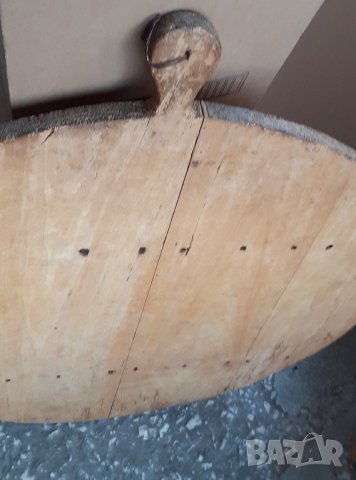 Дървена дъска, месене,хляб, голям дървен кръг фурнаджийска лопата кухня фурна тесто механа пица, снимка 5 - Антикварни и старинни предмети - 28878594