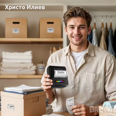 Преносим термопринтер за етикети без мастило за офиса и дома, снимка 9 - Друга електроника - 52053238