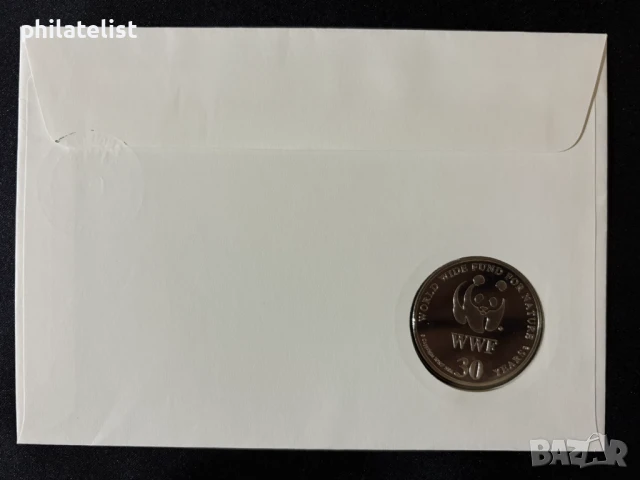 Ангуила 1995 - морска костенурка , 30 години WWF медал – Numisbrief, снимка 3 - Нумизматика и бонистика - 51387386