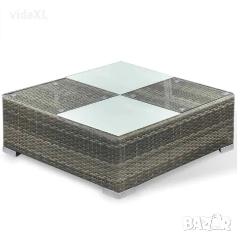 vidaXL Градински комплект с възглавници, 6 части, сив полиратан, снимка 7 - Градински мебели, декорация  - 56147553