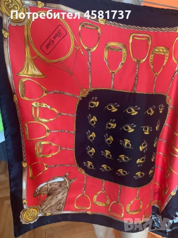 Копринен шал с десен коне, снимка 5 - Шалове - 51880148