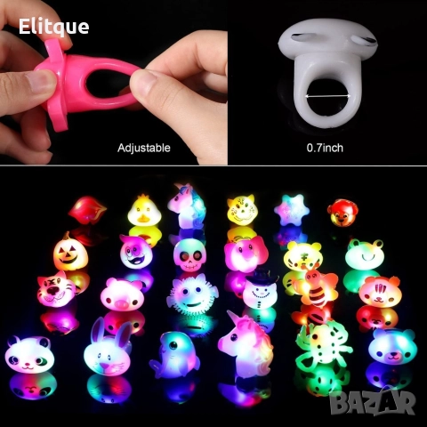 Светещ пръстен TPR. Мигащ парти пръстен