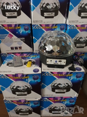Bluetooth Диско лампа с вградени тонколонки + Флашка USB LED Light, снимка 12 - Настолни лампи - 16604136