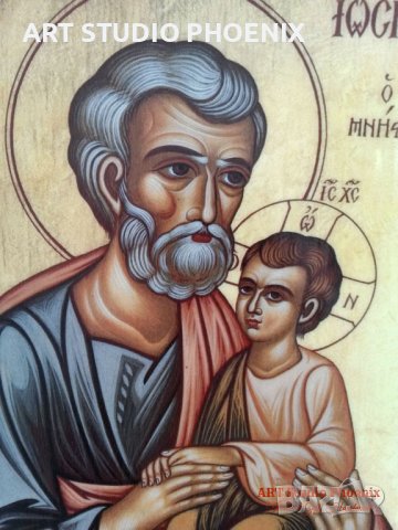 Икона на Свети Йосиф ikona Sveti Iosif, снимка 2 - Картини - 16313397