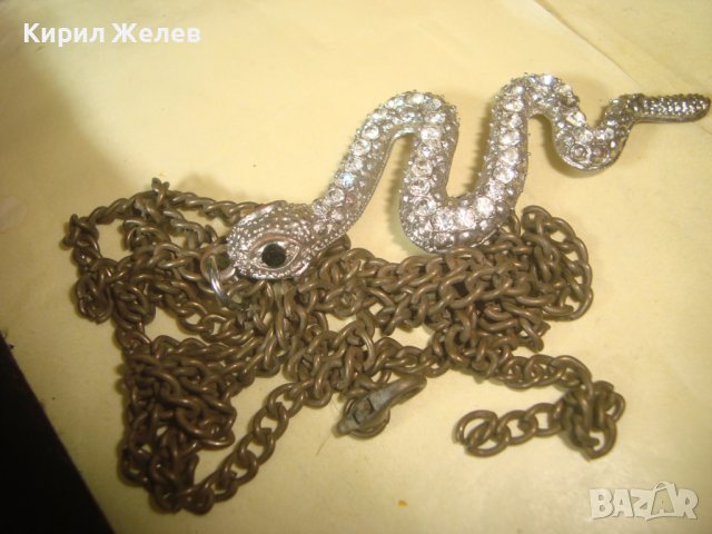 ПОСРЕБРЕНА ЗМИЕВИДНА ФИГУРАЛНА КРИСТАЛНА АРТ ВИСУЛКА ПЕНДАНТ сРЕТРО БРОНЗОВО СИНДЖИРЧЕ ВЕРИЖКА 31316, снимка 7 - Колиета, медальони, синджири - 38067870