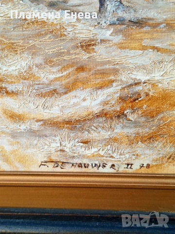 Зимен пейзаж-авторска картина , снимка 2 - Картини - 53123622