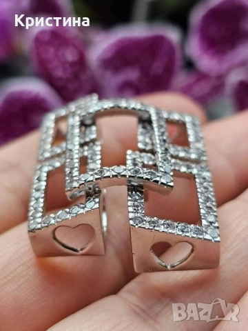 Нова масивна сребърна висулка с циркони, снимка 3 - Колиета, медальони, синджири - 52236692